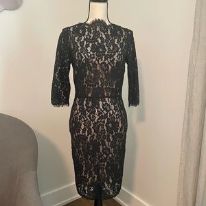 Aijek Black Lace Cocktail Dress
